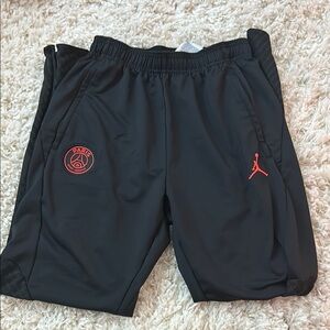 Jordan Black Slim Fit Shorts with Red Logo